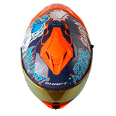 Casco Shaft 598 Gtr Abracadabra Azul Oscuro Visor Iridium Rojo